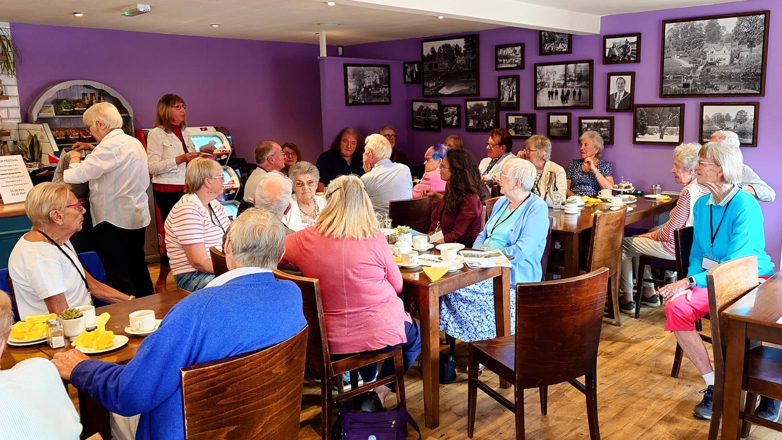 Vale Talking News Afternoon Tea Party gallery photo with Fran Speaking to everyone