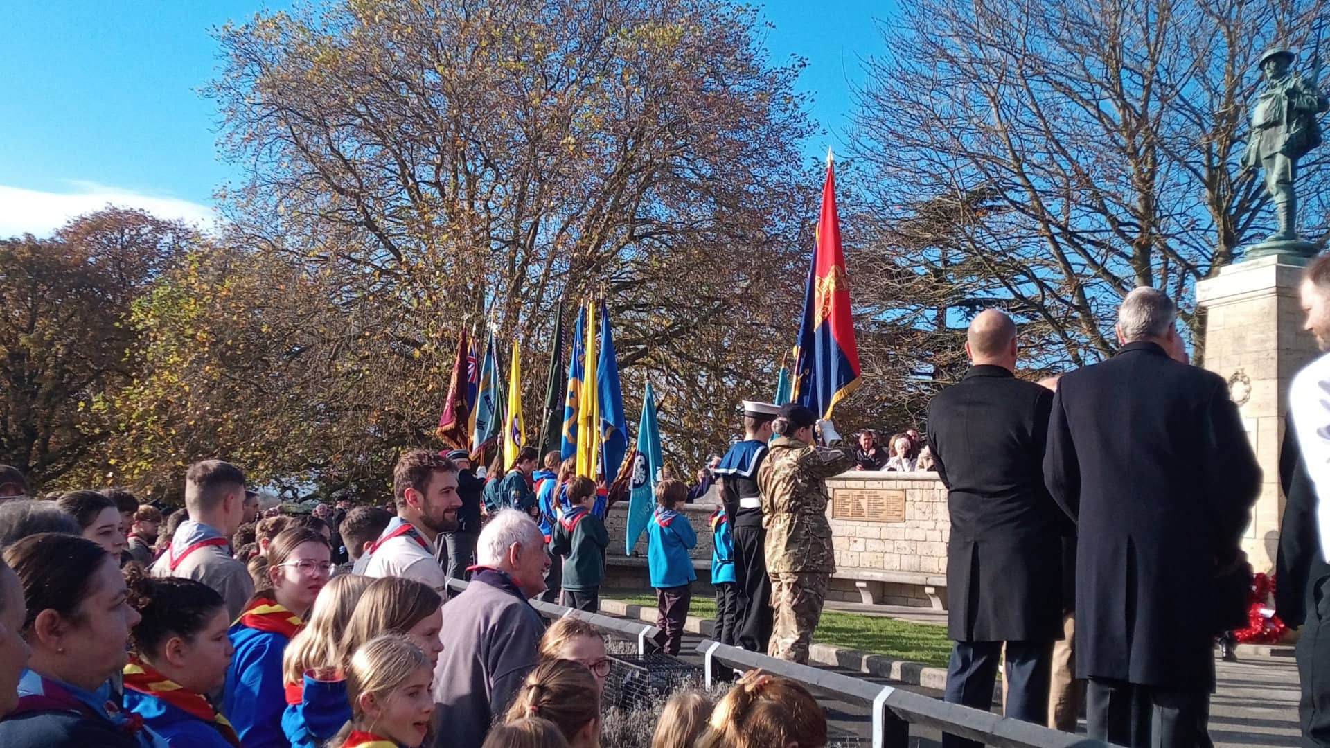 Rememberance Sunday observers at War Memorial Evesham