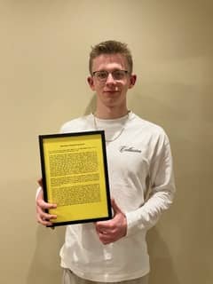 Sports Editor Nathan Wall with award