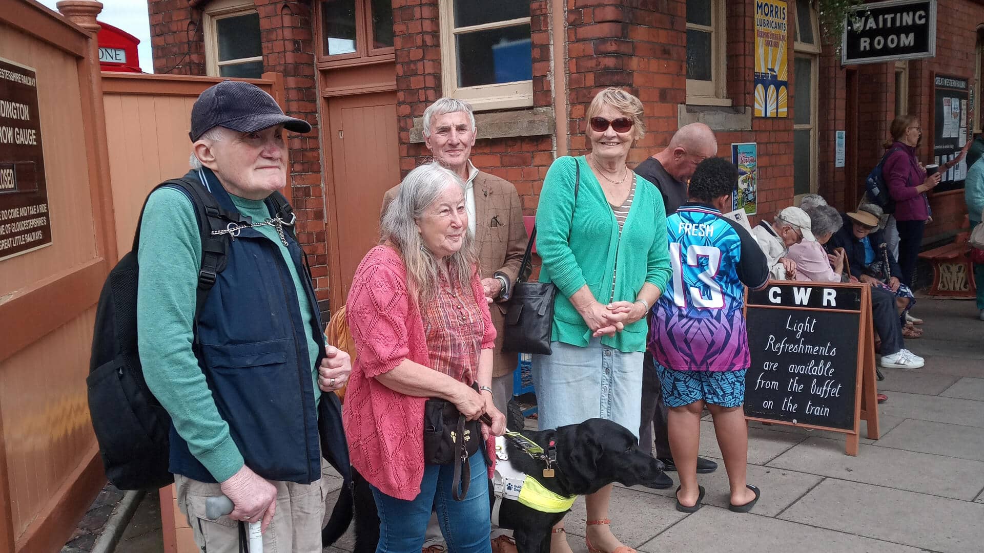 VTN and Pershore Pathfinders waiting for the steam train at Toddington station
